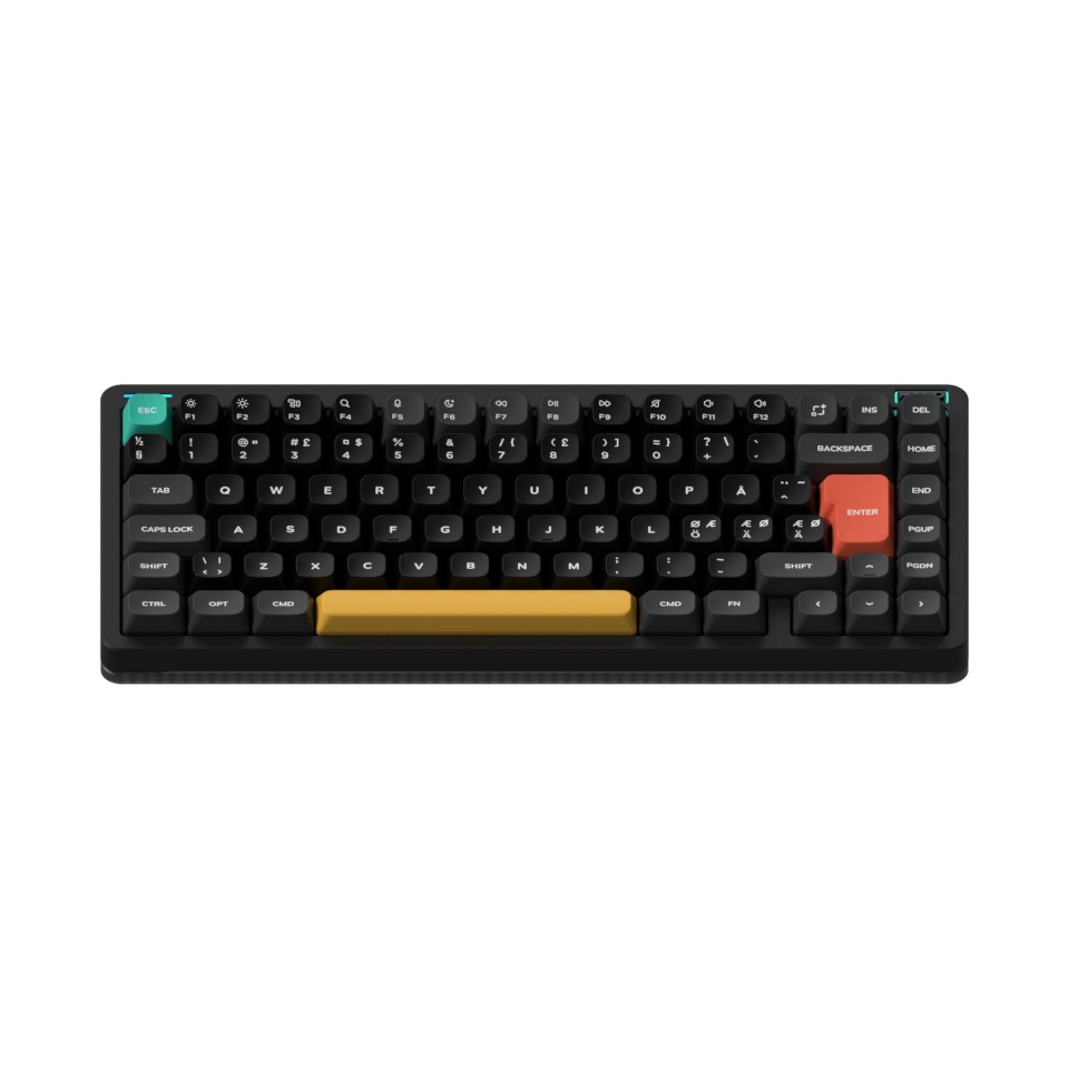 NuPhy mänguklaviatuur Halo75 V2 mehaaniline alus Obsidian Black Lemon-