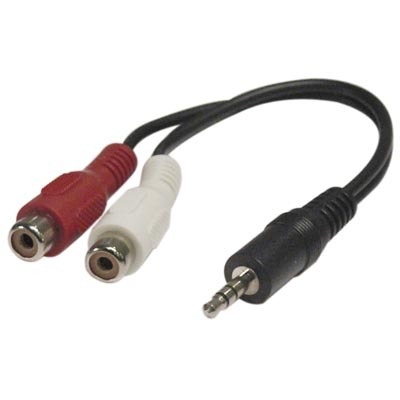 Intos helikaabel InLine 2x RCA - 3,5 mm, 20 cm