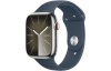 Apple nutikell Watch Series 9 GPS + Cellular 45mm Silver Stainless Steel Case with Storm Blue Sport Band - M/L