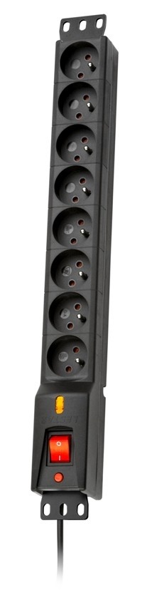 Lestar pikendusjuhe Listwa przeciwprzepięciowa LXARM 810, 3L, PDU, 5,0m, must
