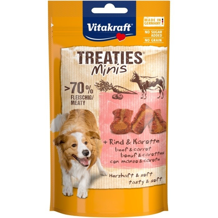 Vitakraft maius koerale Treaties Minis Beef and Carrot, 48g