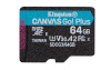 Kingston mälukaart microSDXC 64GB Canvas Go Plus 170/70MB/s  UHS-I Class 10
