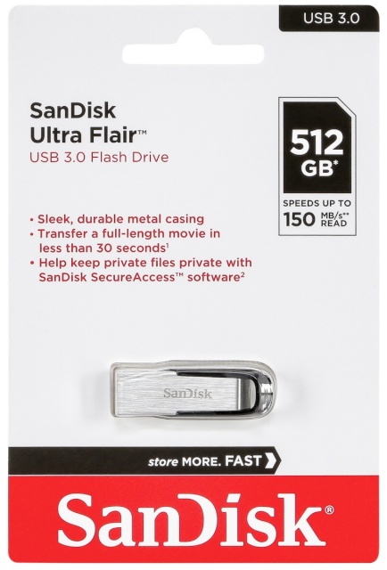 Sandisk mälupulk Cruzer Ultra Flair 512GB USB 3.0 150MB/s SDCZ73-512G-G46