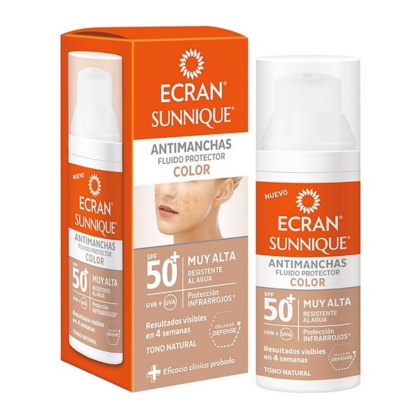 Ecran jumeühtlustamise päikeselosjoon Anti-Brown Spot Ecran Sunnique Color Spf 50+ (50ml)