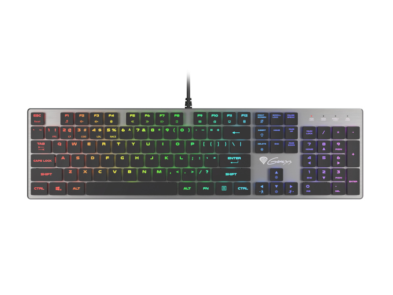 Genesis klaviatuur Thor 420 Aluminium Gaming Keyboard, hõbedane (ENG)