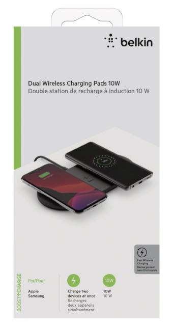 Belkin juhtmevaba laadija BoostCharge Dual 2x10W, must (WIZ002vfBK)