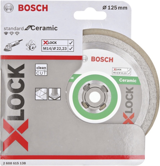 Bosch teemantlõikeketas X-Lock Standard for Ceramic, 125x22,23x1,6mm