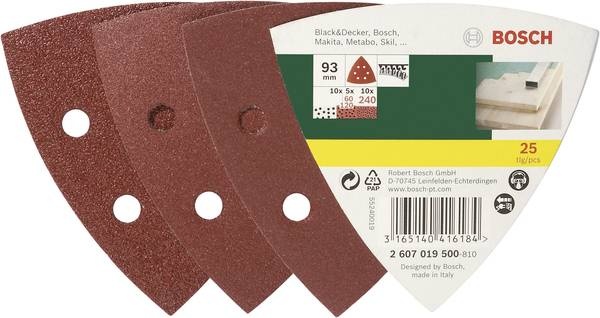 Bosch kolmnurk lihvpaberite komplekt Delta Sanders, K60-240 25tk