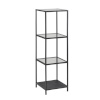 H4Y Riiul SEAFORD 35x37x82,5cm, 3-ne, riiulid: läbipaistev/ matt must 5mm klaas, raam: must metall