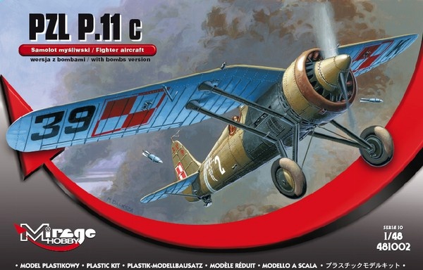Mirage liimitav mudel Model Plastic PZL P.11C 1/48 Edition Kit + Model, 2 Figurines