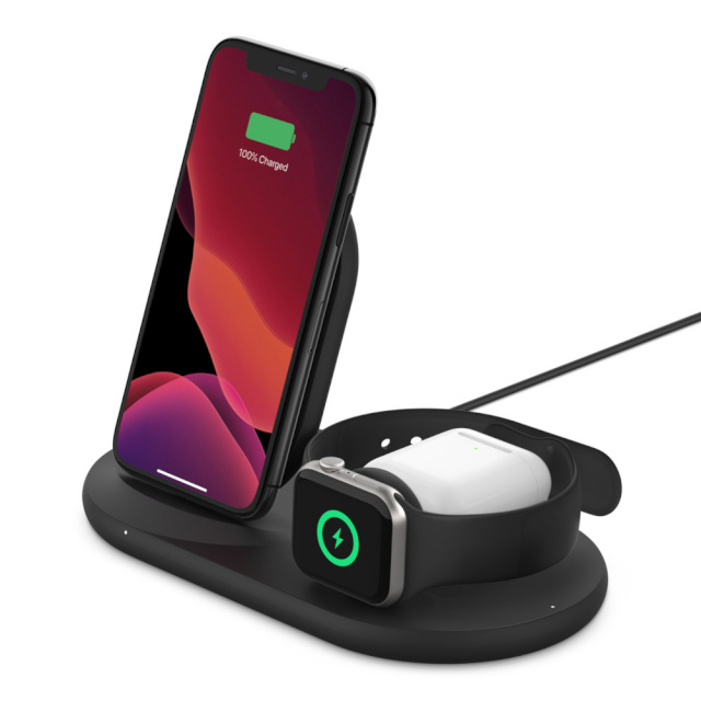 Belkin juhtmevaba laadija BOOST CHARGE 3-in-1 Wireless Charger for Apple Devices, must