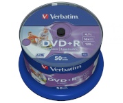 Verbatim toorikud DVD+R 16x 4.7GB 50tk Cake Box Printable 43512