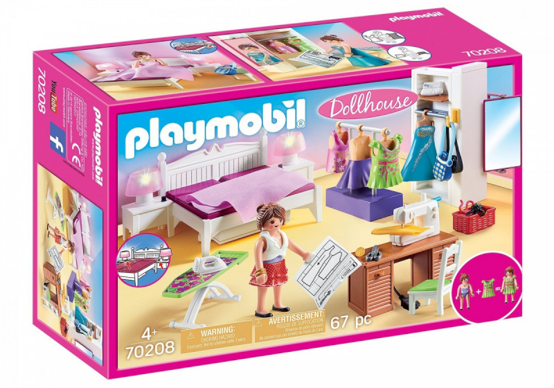 Playmobil klotsid Dollhouse Bedroom with Sewing Corner 70208
