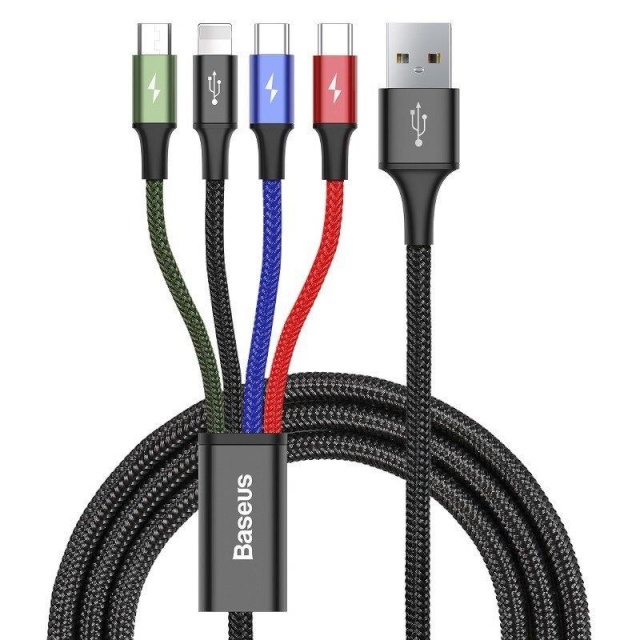 Baseus kaabel USB Cable Fast 4in1 2xUSB-C / Lightning / Micro 3.5A 1.2m (must)