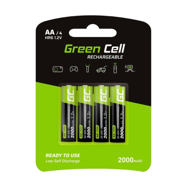 Green Cell aku Rechargeable 4x AA HR6 2000 mAh