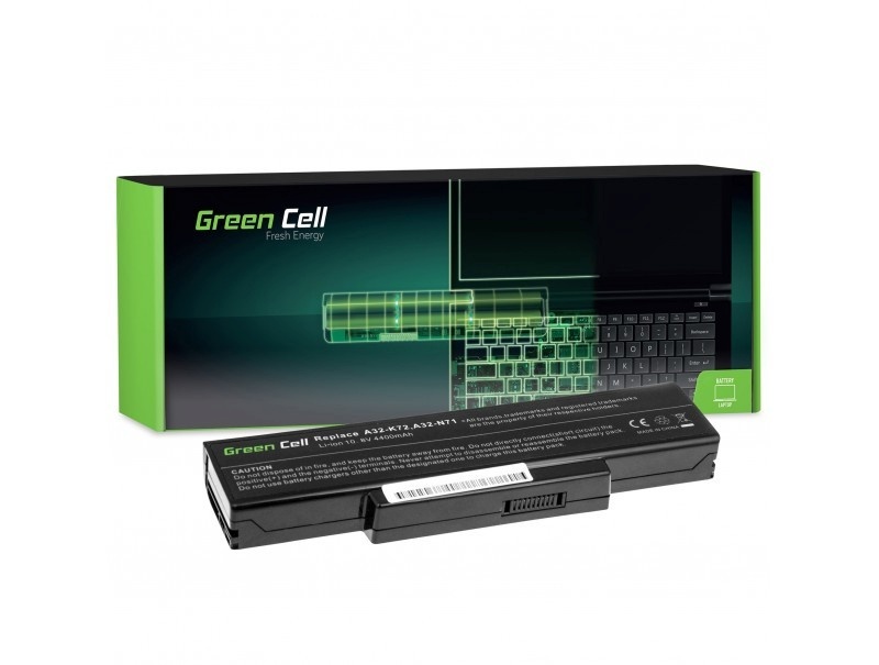 Green Cell sülearvuti aku for ASUS A32-K72 11,1V 4400mAh