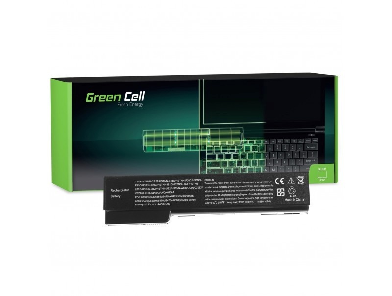 Green Cell sülearvuti aku for HP 8460p 11,1V 4400mAh