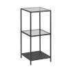 H4Y Riiul SEAFORD 35x37x82,5cm, 2-ne, riiulid: läbipaistev/ matt must 5mm klaas, raam: must metall
