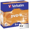 Verbatim toorik 4x5 Verbatim DVD-R 4,7GB 16x Speed, Jewel Case