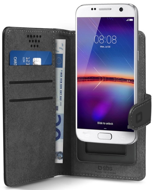 SBS kaitsekest Universal Slider Book kuni 4,5" telefonidele must