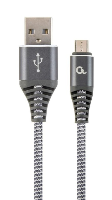 Gembird kaabel CC-USB2B-AMMBM-1M-WB2 USB cable 2.0 Micro-USB B USB A Gray, valge