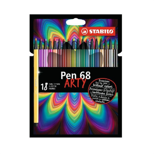 Stabilo tindipliiatsid Stabilo Pen 68, 18 värvi