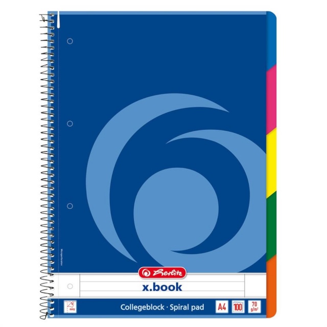 Herlitz spiraalkaustik A4/100 jooneline Herlitz registriga