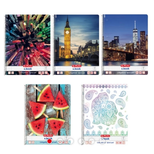 Herlitz spiraalkaustik A4/80 ruuduline FSC 5 disaini ü.