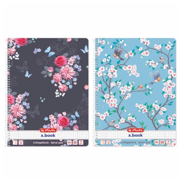 Herlitz spiraalkaustik A4/80 ruuduline Ladylike assortii