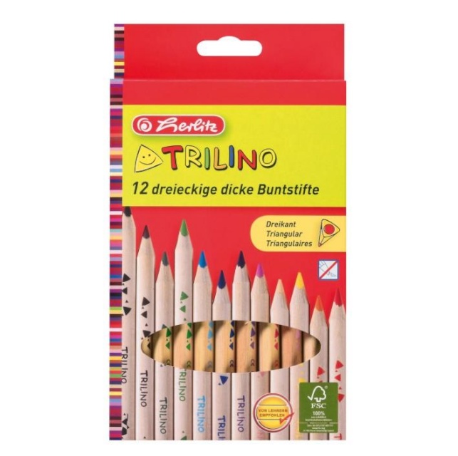 Herlitz värvipliiats 12 värvi H.Trilino puit jäme