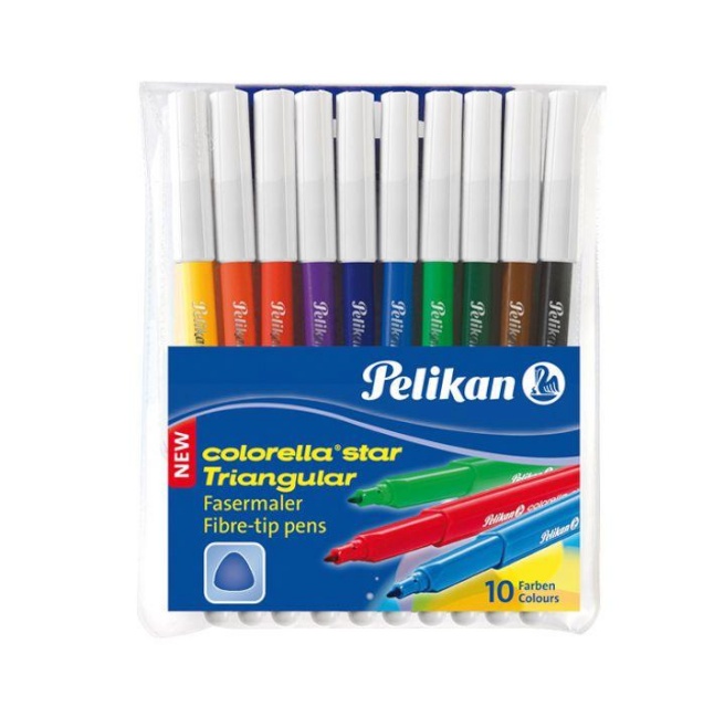 Pelikan viltpliiatsid 10 värvi kolmnurkne
