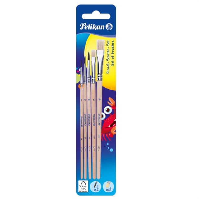 Pelikan pintsel, guašile ja akvarellile, 5 tk