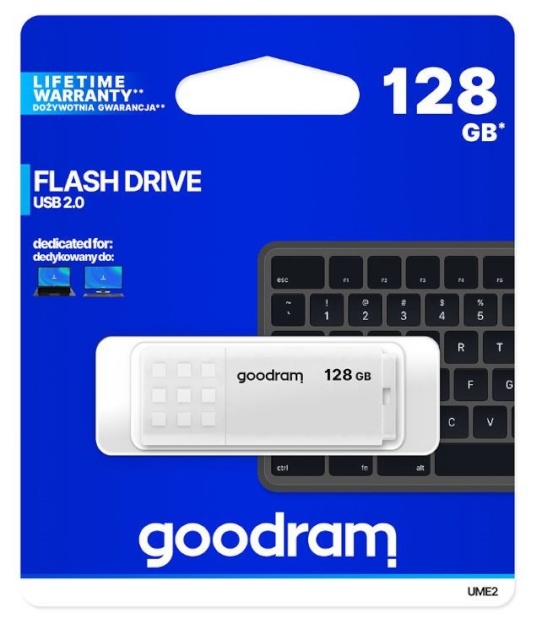 GOODRAM mälupulk Pendrive UME2 128GB USB 2.0 valge