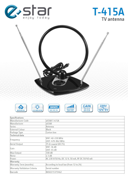 eSTAR antenn T-415A must
