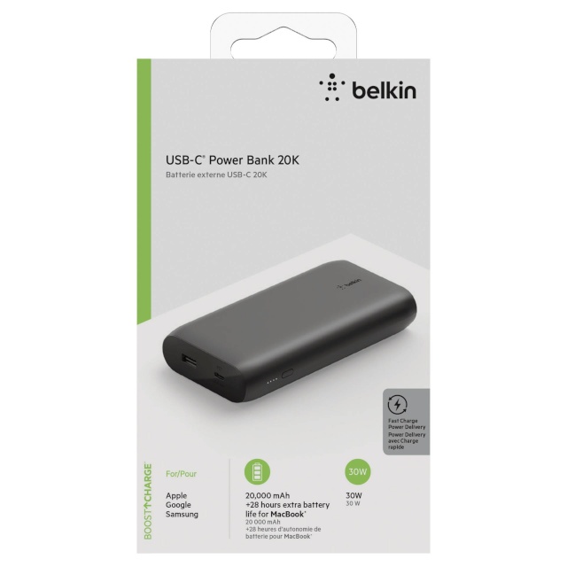 Belkin akupank 30W 20.000mAh Power Delivery, must BPB002btBK