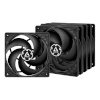 ARCTIC P12 PWM PST Value Pack (Schwarz/Schwarz) 120 mm PWM PST Lüfter optimiert für statischen Druck