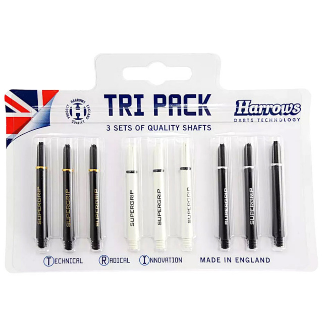 Harrows Shafts Tri Pack black,valge