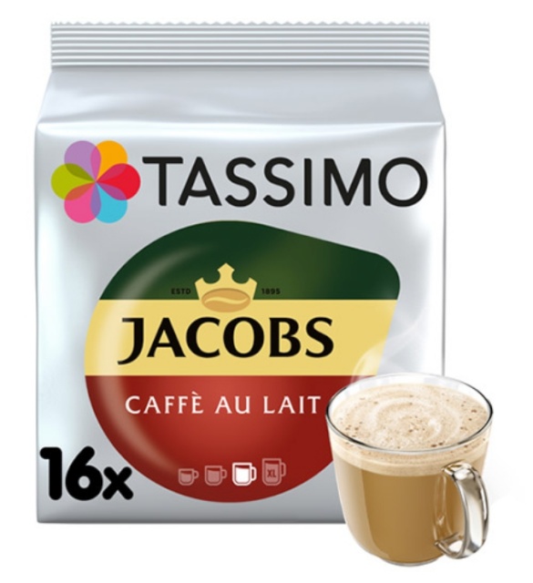 Tassimo kohvikapslid Jacobs Cafe Au Lait, 16tk