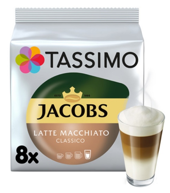 Tassimo kohvikapslid Jacobs Latte Macchiato Classico, 8tk