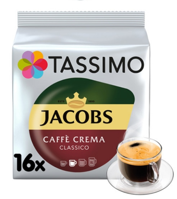 Tassimo kohvikapslid Jacobs Caffe Crema Classico, 16tk