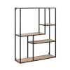 H4Y Seinariiul SEAFORD 75x20xH91cm, 4x, riiulid: lamineeritud kattega mööbliplaat, värvus: tamm, raam: must metall