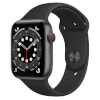 Apple Watch Series 6 GPS + Cellular, 44mm Space Gray Aluminium Case with Black Sport Band