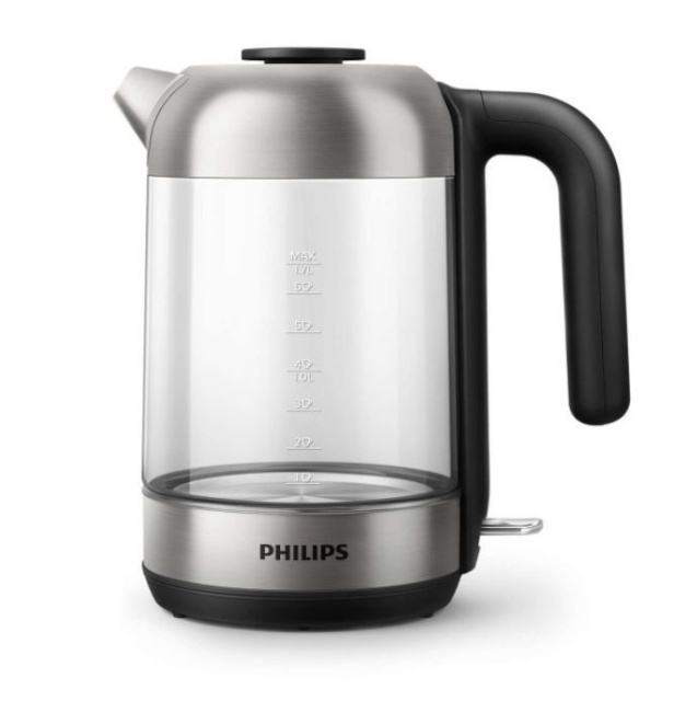 Philips veekeetja HD9339/80 Series 5000 Glass Kettle, roostevaba teras/must