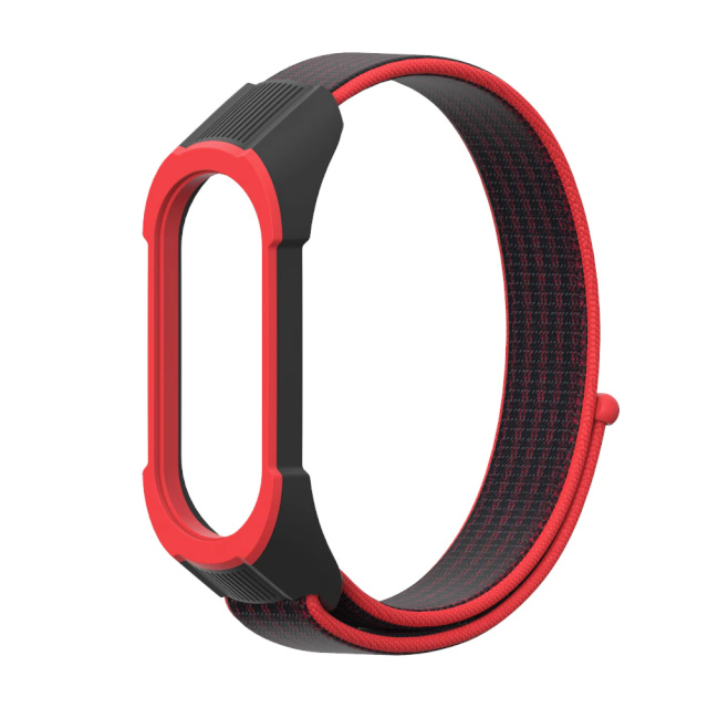 Randmerihm Nylon Sport Loop (Mi Band 3/4/5) punane/must