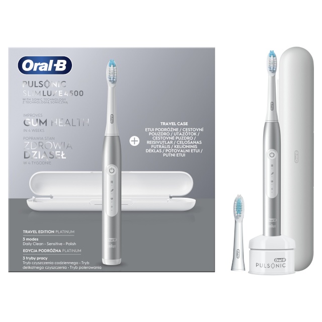 Braun hambahari Oral-B S411.526.3X Pulsonic Slim Luxe 4500 Platinum