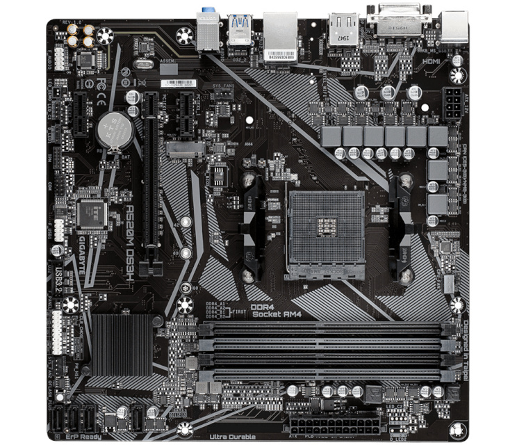 GigaByte emaplaat A520M DS3H, AMD, AM4, DDR4, mATX 