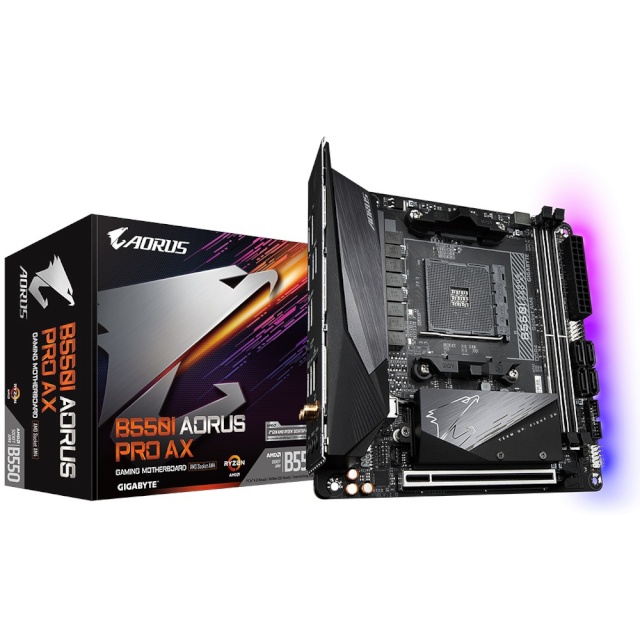 Gigabyte emaplaat B550I AORUS PRO AX, AMD, AM4, DDR4, Mini-ITX