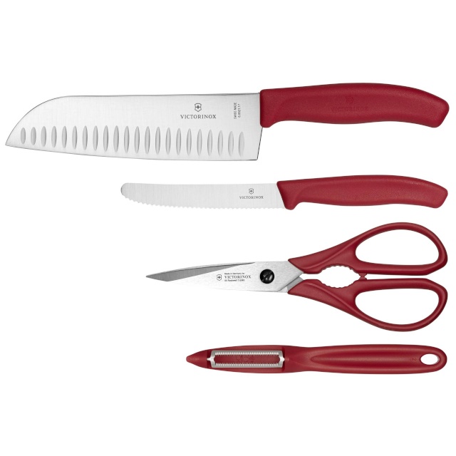 Victorinox kööginugade komplekt Swiss Classic Kitchen Set 4-osaline, punane