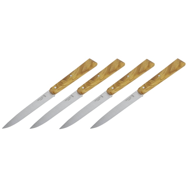 Opinel nugade komplekt 4tk Set of 4 table knives Bon Appetit South Olive Wood No 125