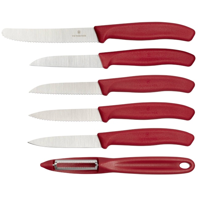 Victorinox kööginuga Swiss Classic veget. Knife-Set komplekt 6-osaline punane